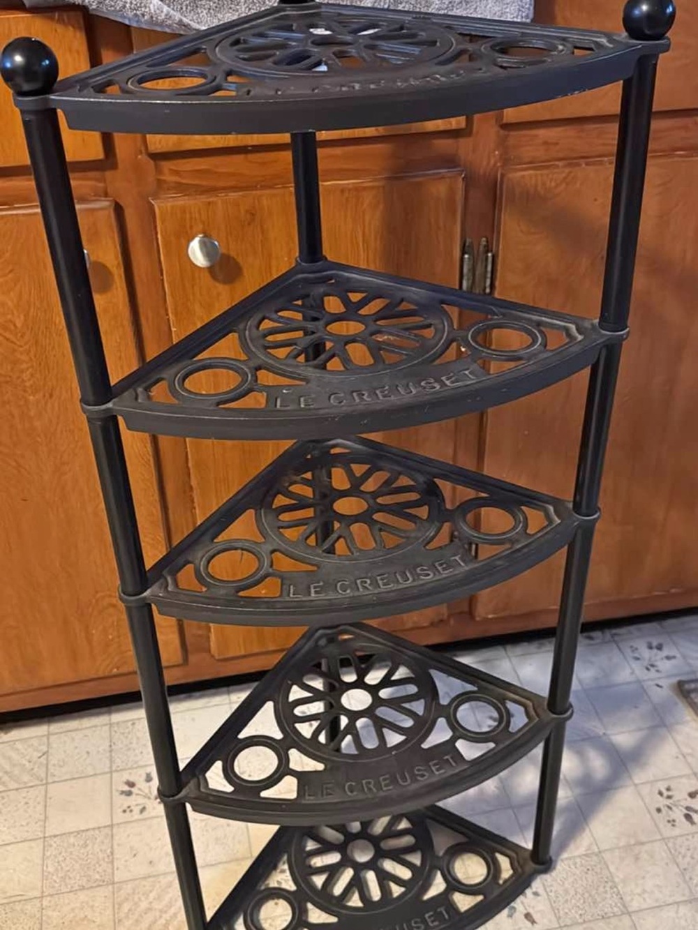 Le Creuset Black Cast Iron Corner Shelf Unit